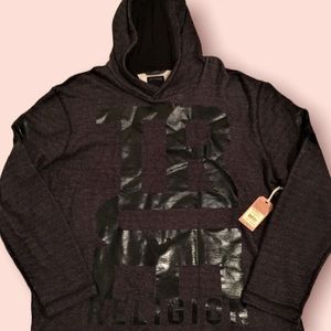 True Religion Mens Pullover Hoodie (Purple Velvet)